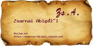 Zsarnai Abigél névjegykártya